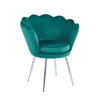 FURNITEX - FR1-FX Fotel | Velvet | Zielony | Nogi srebne