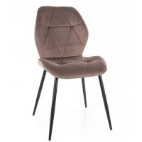 SIGNAL - RICK Velvet Krzesło | Tkanina Cappuccino Bluvel 38 | Stelaż Czarny