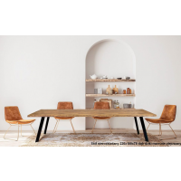 ORTUS - ROMANO Dąb Stół nierozkładany | Krawędź naturalna | Grubość blatu 4 cm | Lakier