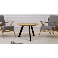 ORTUS - ROMANO Jesion Stolik okrągły | Krawędź ścięta | Grubość blatu 4 cm