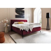 MC AKCENT - SARNIA Łóżko z pojemnikiem 140x200 | Tkanina czerwona 09 | SAR14053