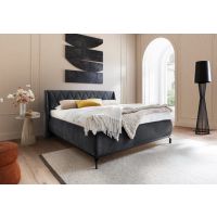 MC AKCENT - SARNIA Łóżko z pojemnikiem 180x200 | Tkanina ciemnoszara 19 | SAR18073