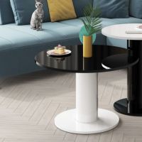 HUBERTUS - SOLO MINI Ława 80 | Czarny połysk | Biały połysk