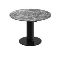 HUBERTUS - SOLO LUX Stół 100-144 | Venatino white połysk | Czarny połysk | Czarny połysk