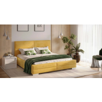 Forte - SOZONTII Łóżko tapicerowane 140x200 | z pojemnikiem