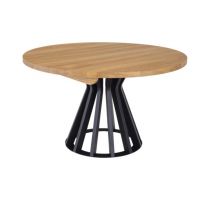 Drewmax - STÓŁ DĘBOWY ST316 | Noga metal | Rozkładany