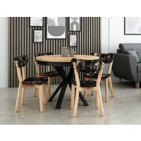 MOSKAŁA MEBLE - Stół okrągły ST-42 | Blat fornir | Nogi stal malowana proszkowo