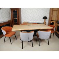 MOSKAŁA MEBLE - Stół ST-54 | Blat lite drewwno dębowe oflis | Noga stal malowana proszkowo