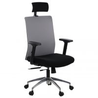 STEMA - Fotel Obrotowy RIVERTON F/H-ALU | Czarno - Szary | z Wysuwem Siedziska | Zgodny z Rozporządzeniem z 2023 roku