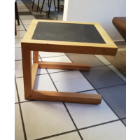 KLOSE - CT3 STOLIK 809533 | 54x48x44 | Dąb dziki | Skóra czarna | DOSTĘPNE OD RĘKI