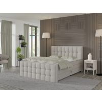 MPF MEBLE POLSKIE FIJAŁEK - SUENIO Łóżko Kontynentalne z pojemnikiem | z materacem | 160x200