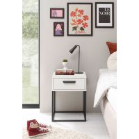 MC AKCENT - SUNA Szafka nocna | 1 szuflada | Biały mat | Czarny mat | 38-749-17