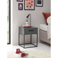 MC AKCENT - SUNA Szafka nocna | 1 szuflada | Grafit mat | Czarny mat | 38-749-29