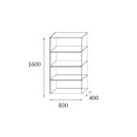 AMS Meble Biurowe - CLASSIC Regał Gabinetowy CS11 | 80x40 cm
