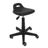 MAZUR KRZESŁA - PU 2 Taboret Black | Na Kółkach