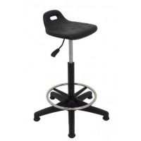 MAZUR KRZESŁA - PU 2 Taboret Black | Wysoki | Podnóżek | Na Stopkach