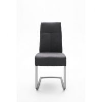 MC AKCENT - TALENA Krzesło | Płoza stal szlachetna szczotkowana | Tkanina antracyt | TALE38AN