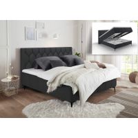 MEBLE BEST - TENBI Łóżko kontynentalne z pojemnikiem | 180x200 | Topper HR 6 cm