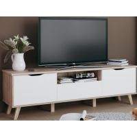 Forte - VANKKA VNKT131-L25 Szafka Rtv 180 | Deska Dębowa / Biały