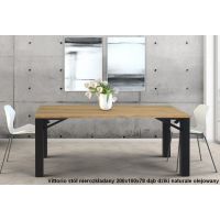 ORTUS - VITTORIO Orzech Stół nierozkładany | Blat obłogowany | Grubość blatu 4 cm