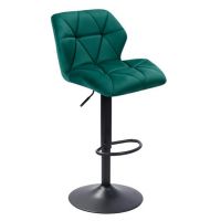 FURNITEX - N-62P Hoker | Velvet | Zielony | Stelaż czarny | Regulowana wysokość