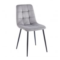 FURNITEX - K11-FX Krzesło | Velvet | Szare | Nogi czarne