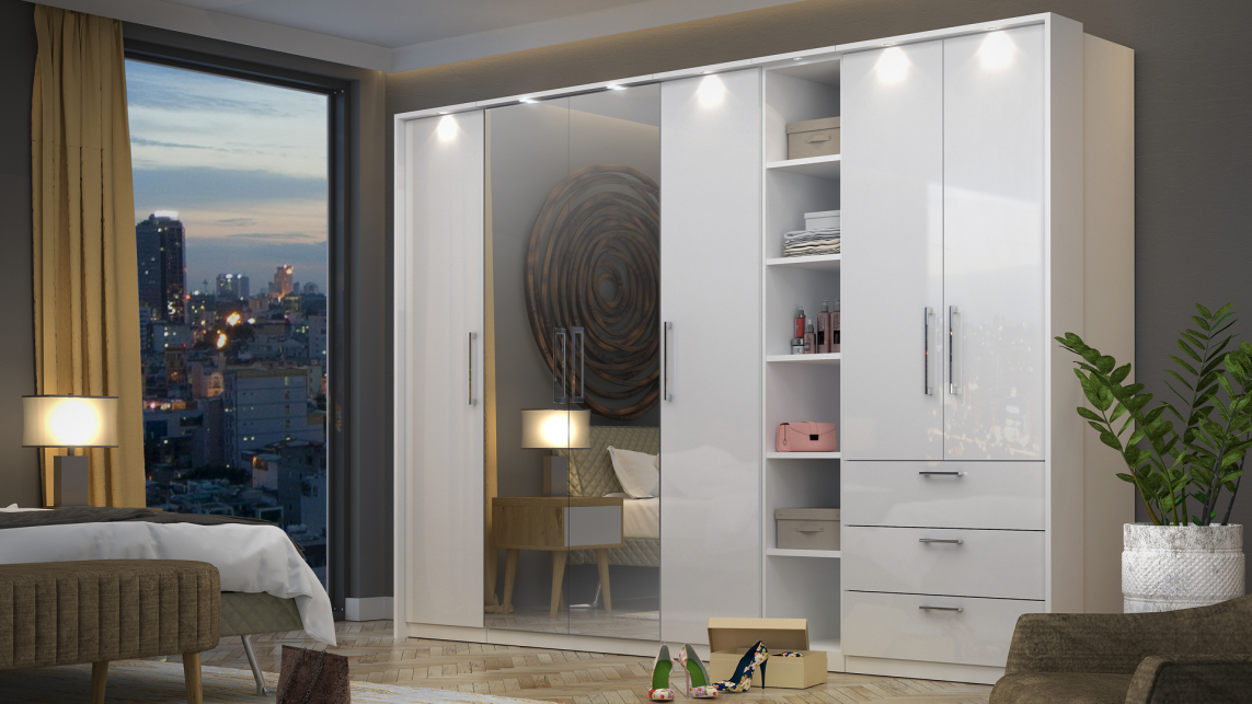 HELVETIA MEBLE WIERUSZÓW - OPTIMA BIAŁY POŁYSK